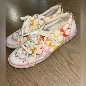 Coach Barrett Low Top Multicolor Logo Sneakers women’s size 9